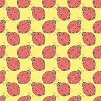 Seamless pattern with ladybugs. Summer ladybugs background vector