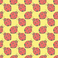 Seamless pattern with ladybugs. Summer ladybugs background vector