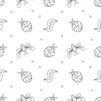 Seamless pattern with ladybugs. Summer ladybugs background vector