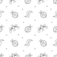 Seamless pattern with ladybugs. Summer ladybugs background vector