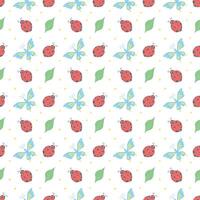 Seamless pattern with ladybugs. Summer ladybugs background vector