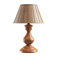 AI generated Wooden table lamp isolated on transparent background png