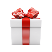 AI generated Gift box with a red ribbon bow png isolated on transparent background