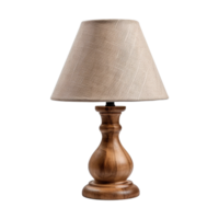 AI generated Wooden table lamp isolated on transparent background png