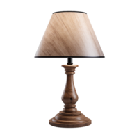 AI generated Wooden table lamp isolated on transparent background png