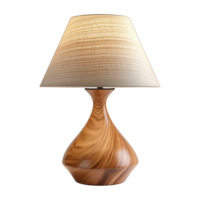 AI generated Wooden table lamp isolated on transparent background png