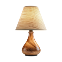 AI generated Wooden table lamp isolated on transparent background png