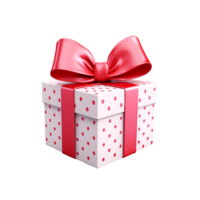 AI generated Gift box with a red ribbon bow png isolated on transparent background