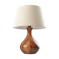 AI generated Wooden table lamp isolated on transparent background png