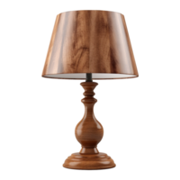 AI generated Wooden table lamp isolated on transparent background png