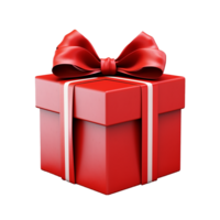 AI generated Gift box with a red ribbon bow png isolated on transparent background