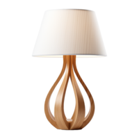 AI generated Wooden table lamp isolated on transparent background png