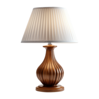 AI generated Wooden table lamp isolated on transparent background png