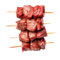 ai generiert Fleisch auf ein hölzern Spieß png isoliert auf transparent Hintergrund