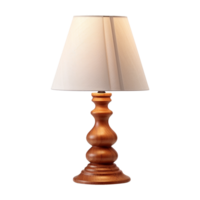 AI generated Wooden table lamp isolated on transparent background png