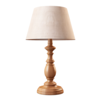 AI generated Wooden table lamp isolated on transparent background png