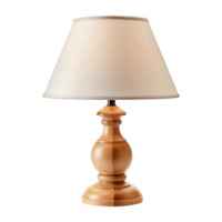 AI generated Wooden table lamp isolated on transparent background png