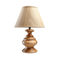 AI generated Wooden table lamp isolated on transparent background png