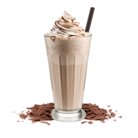 ai generato cioccolato latte shake png isolato su trasparente sfondo