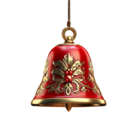 AI generated Christmas bell decoration png isolated on transparent background