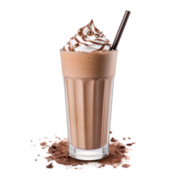 AI generated Chocolate milk shake png isolated on transparent background