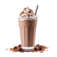 ai generato cioccolato latte shake png isolato su trasparente sfondo