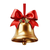 AI generated Christmas bell decoration png isolated on transparent background