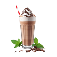 ai generato cioccolato latte shake png isolato su trasparente sfondo