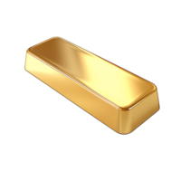 ai gerado 3d render dourado lingote metal Barra png isolado em transparente fundo