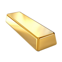 AI generated 3d render golden ingot metal bar png isolated on transparent background