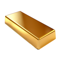 ai généré 3d rendre d'or lingot métal bar png isolé sur transparent Contexte