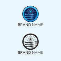 wave and water Isolated round shape logo Blue color  Sea, ocean, river surface vector