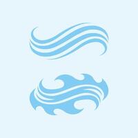 wave and water Isolated round shape logo Blue color  Sea, ocean, river surface vector