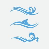 wave and water Isolated round shape logo Blue color  Sea, ocean, river surface vector