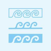 wave and water Isolated round shape logo Blue color  Sea, ocean, river surface vector