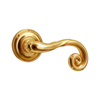 AI generated Door handle gold isolated on transparent background png
