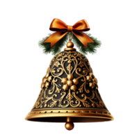 AI generated Christmas bell decoration png isolated on transparent background