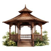 AI generated A gazebo isolated on transparent background png