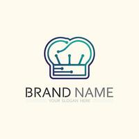 Hat chef logo template vector