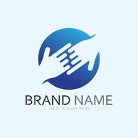 hand care logo template  vector icon business