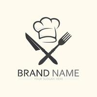 Hat chef logo template vector