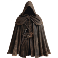 AI generated Medieval hooded cloak isolated on transparent background png