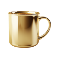 AI generated Golden mug isolated on transparent background png