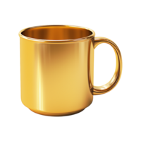 AI generated Golden mug isolated on transparent background png