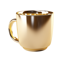 AI generated Golden mug isolated on transparent background png