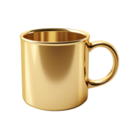 AI generated Golden mug isolated on transparent background png