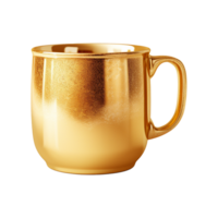 AI generated Golden mug isolated on transparent background png