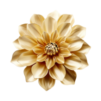 AI generated 3d golden flower isolated on transparent background png