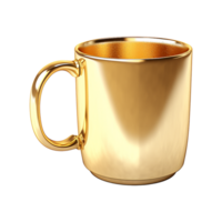 AI generated Golden mug isolated on transparent background png