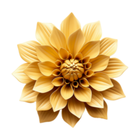 AI generated 3d golden flower isolated on transparent background png